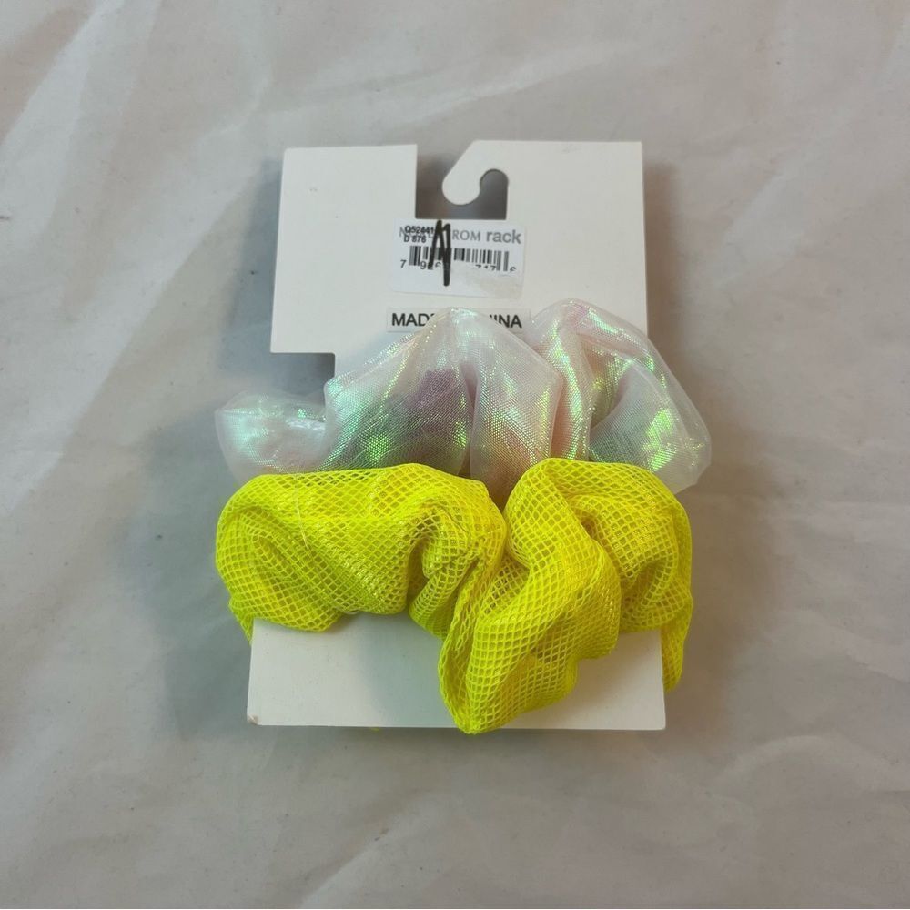 Big Hair Big Dreams Scrunchies Accessories Jumbo Yellow Sheer Neutral Casual - Picture 4 of 4